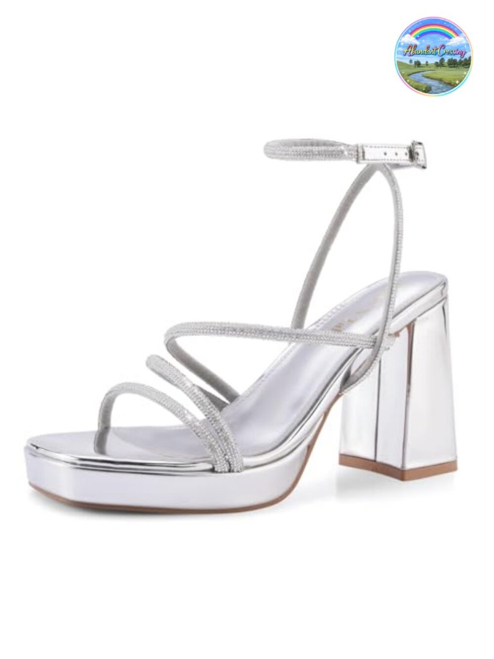 Women's Strappy Chunky Platform Heeled Sandals Square Toe Ankle Strap